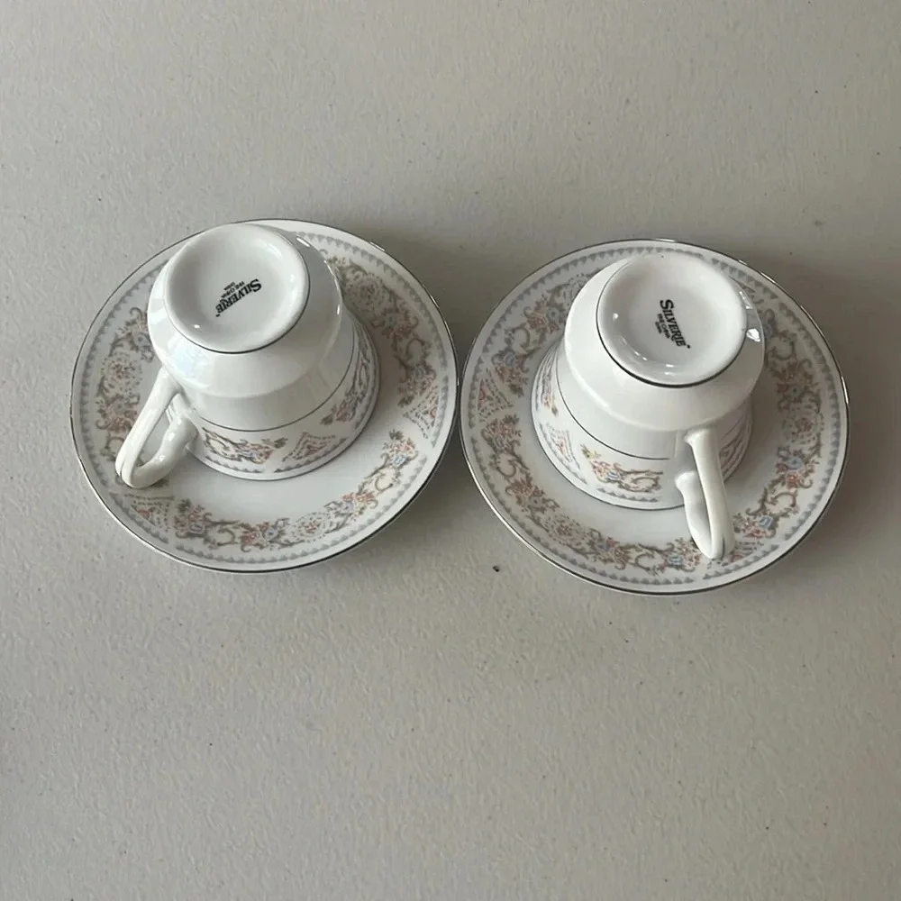 Vintage SILVERIE fine China cup and saucer 2pc set